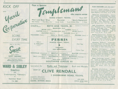 1963-64, Bath and Yeovil XI v Southern League XI, charity match - CLICK TO ENLARGE