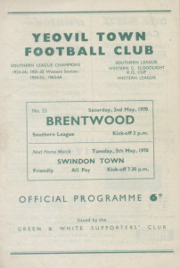 1969-70 v Brentwood, Southern League Premier Division - CLICK TO ENLARGE