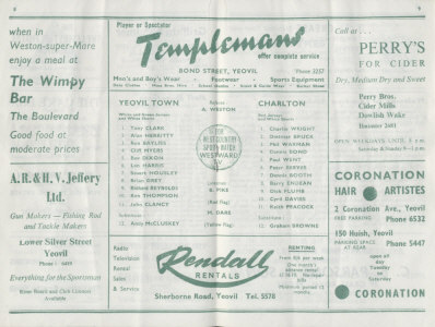 1970-71 v Chartton Athletic, Friendly - CLICK TO ENLARGE
