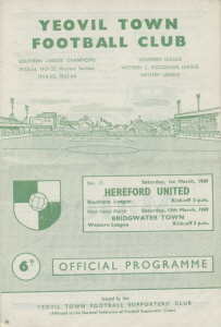 1968-69 v Hereford United, Southern League Premier Division - CLICK TO ENLARGE