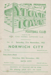 1953-54 v Norwich City, FA Cup Round 1 - CLICK TO ENLARGE