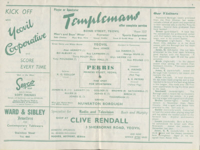 1963-64 v Nuneaton Borough, Southern League - the night the Championship was won - CLICK TO ENLARGE