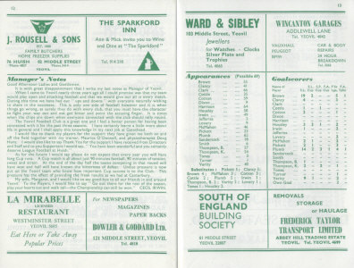 1974-75 v Romford, Southern League Premier Division - CLICK TO ENLARGE