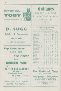 1963-64 v Weymouth, Southern League, the night the Championship Shield was presented - read it and weep Seaside Scummers - CLICK TO ENLARGE
