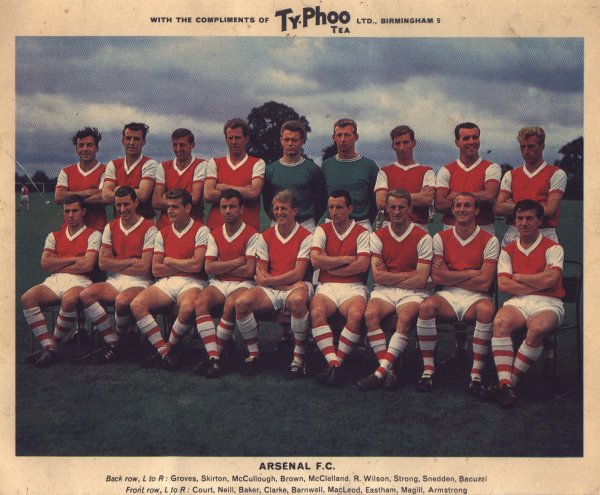 Alan Skirton is on the top row, second left, in this Arsenal team photo