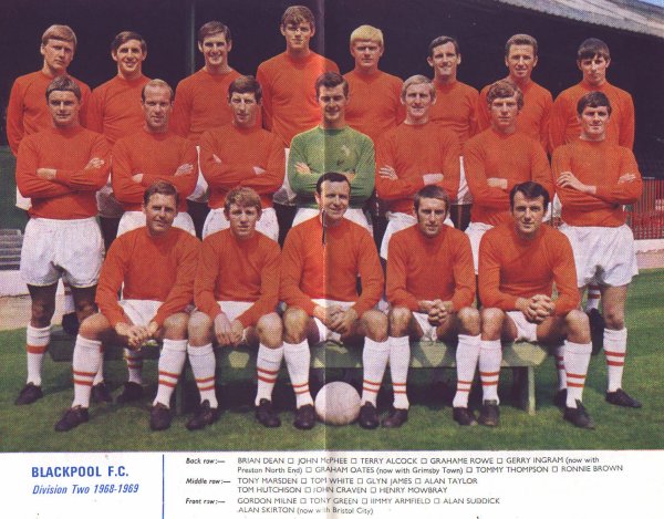 Alan Skirton - bottom right in the Blackpool team photo - shortly before he departed for Ashton Gate