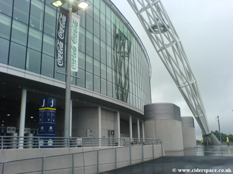 Wembley Stadium by the foot of the arch. Photo George Murray.