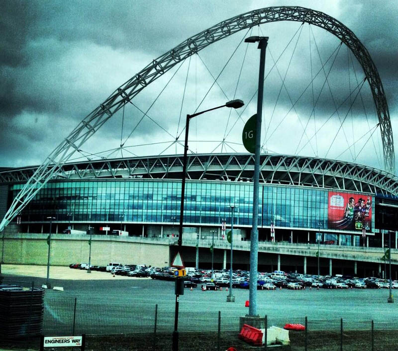 Wembley Stadium and the magnificent arch. Photo c/o Ed Upson's Twitter
