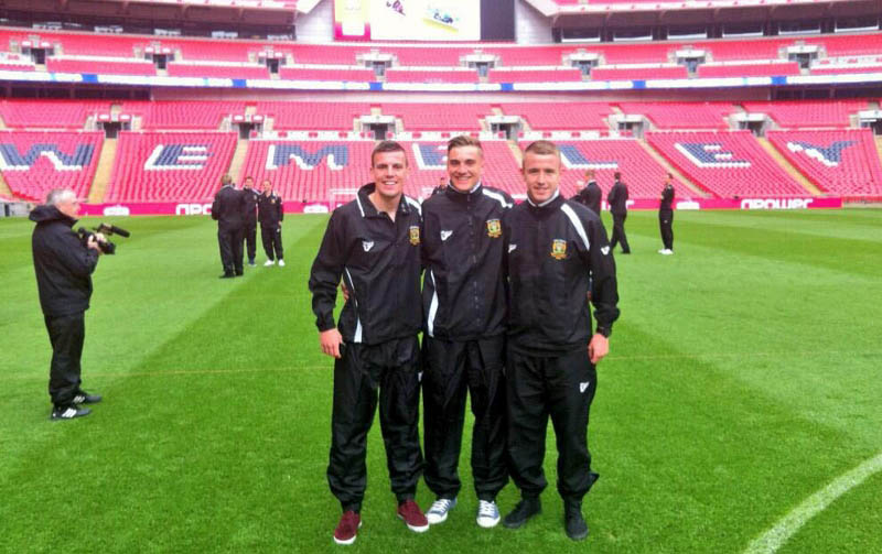 Kevin Dawson, Matt Cafer and Paddy Madden at Wembley Stadium. Photo c/o Matt Cafer's Twitter