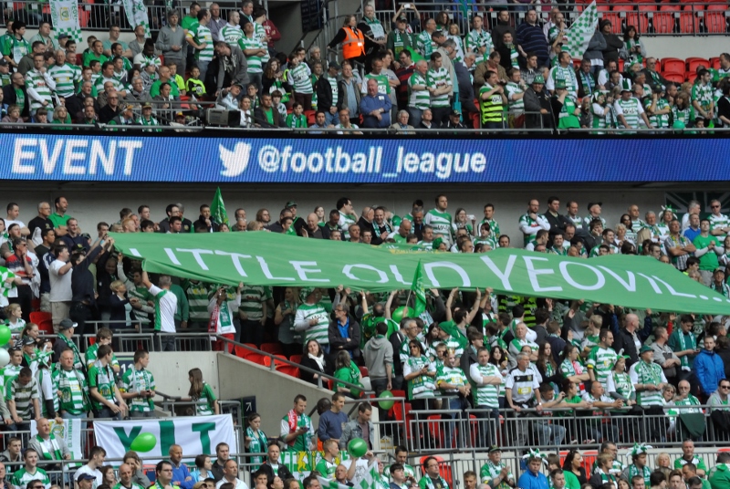 The Legendary Little Old Yeovil Banner Gets Into Wembley Stadium! Photo c/o Yeokel.